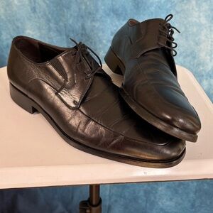 Bruno Magli Black Leather Oxford Dress Shoes Size 12 Men’s Italy